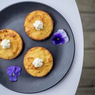 lemon almond and coconut cakes with coconut whipped cream - gluten free, dairy free and refined sugar free