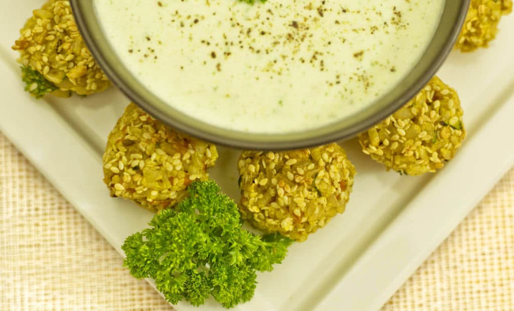 Turmeric Veggie Rice Balls with Sesame Seeds - A tasty gluten free appetizer or healthy snack for kids, can easily go into lunchboxes. Gluten Free & Dairy Free.