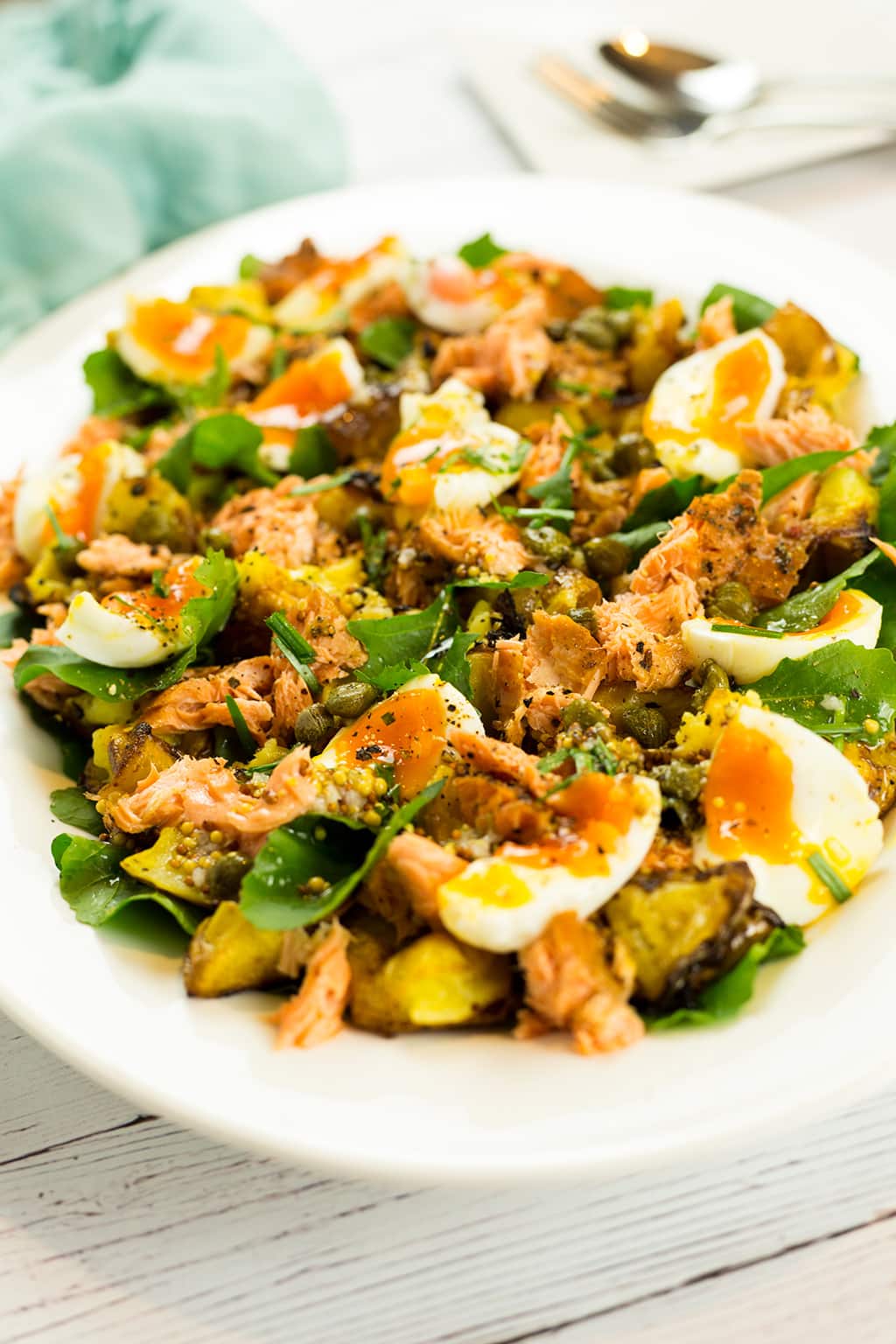 Hot Smoked Salmon Salad With Egg Smashed Mustard Potatoes Love Food Nourish,Black Capped Conure Images