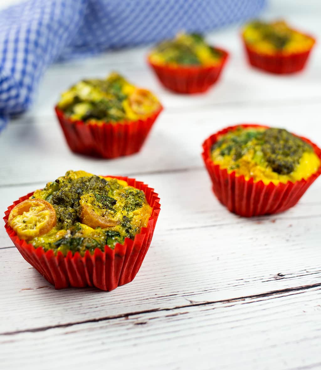 Healthy Vegetable Egg Muffins with Pesto