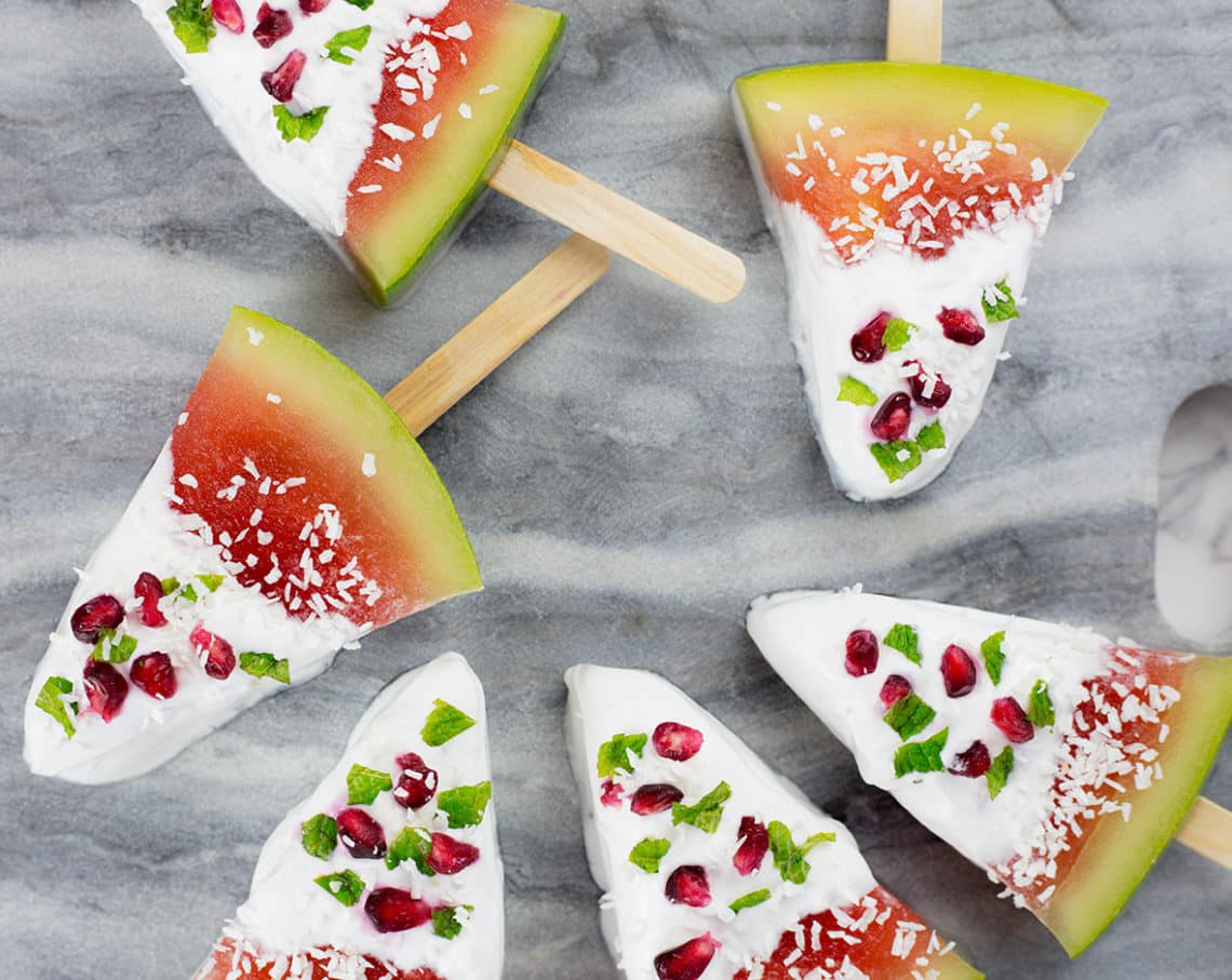 These watermelon coconut popsicles make a fun Christmas treat for the Kiwi or Australian summer. So easy to make, no added sugar or nasties, kids will love these fun and festive summer treats. Paleo, Vegan & Dairy Free. #paleorecipe #popsicles #watermelon #lowcarbrecipes #lowcarbdesserts #veganrecipes #sugarfreerecipes