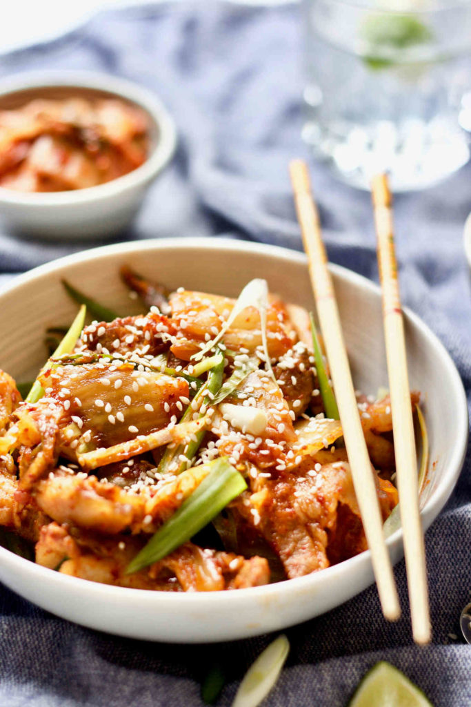 Pork Belly with Kimchi in bowl