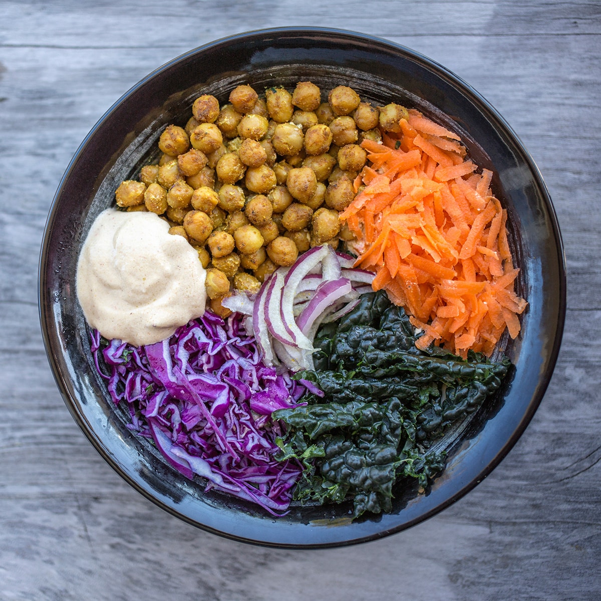 Spiced Chickpea Buddha Bowl with Cumin Cashew Dressing