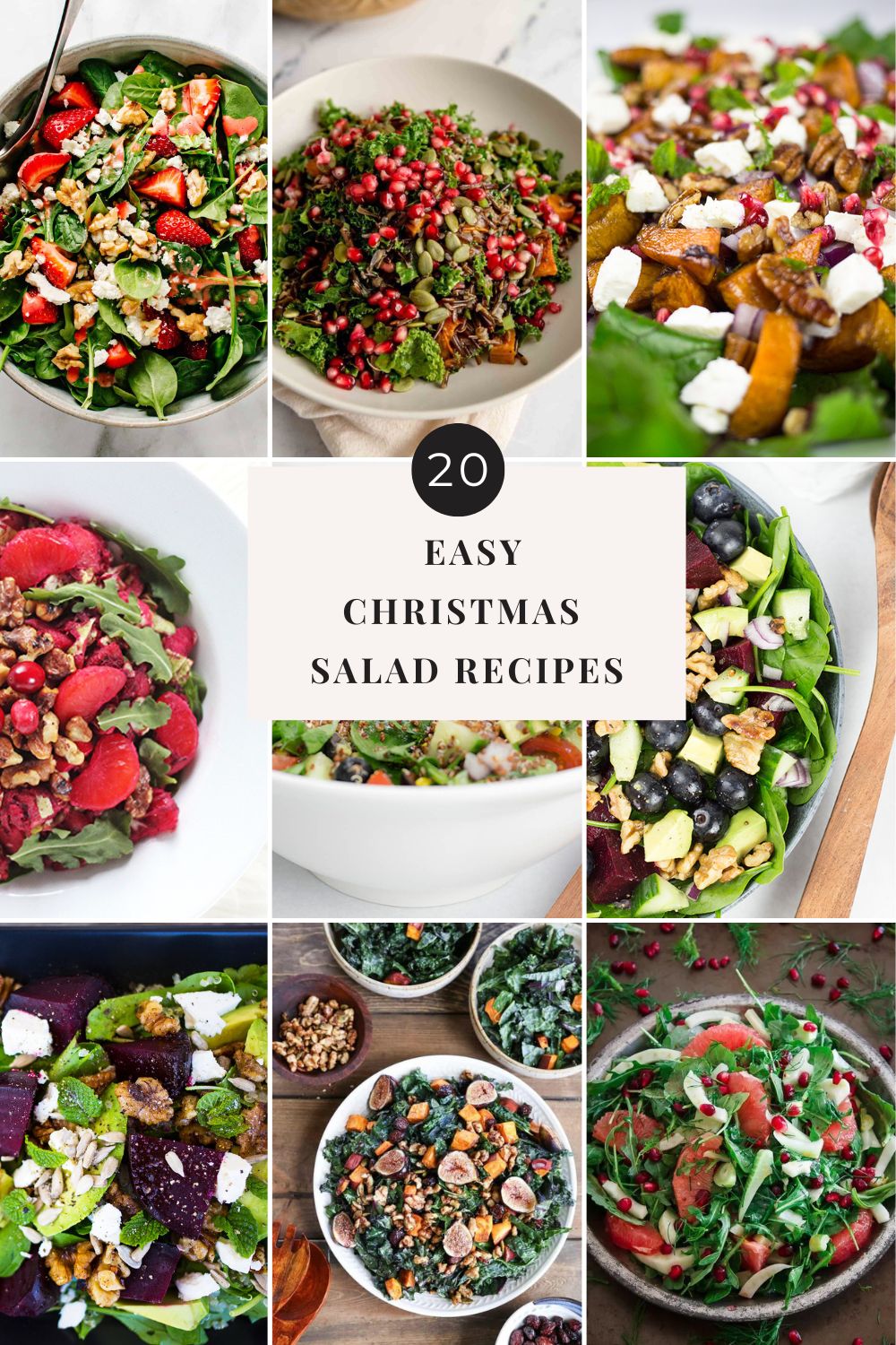 Collage of Christmas Salad Recipes