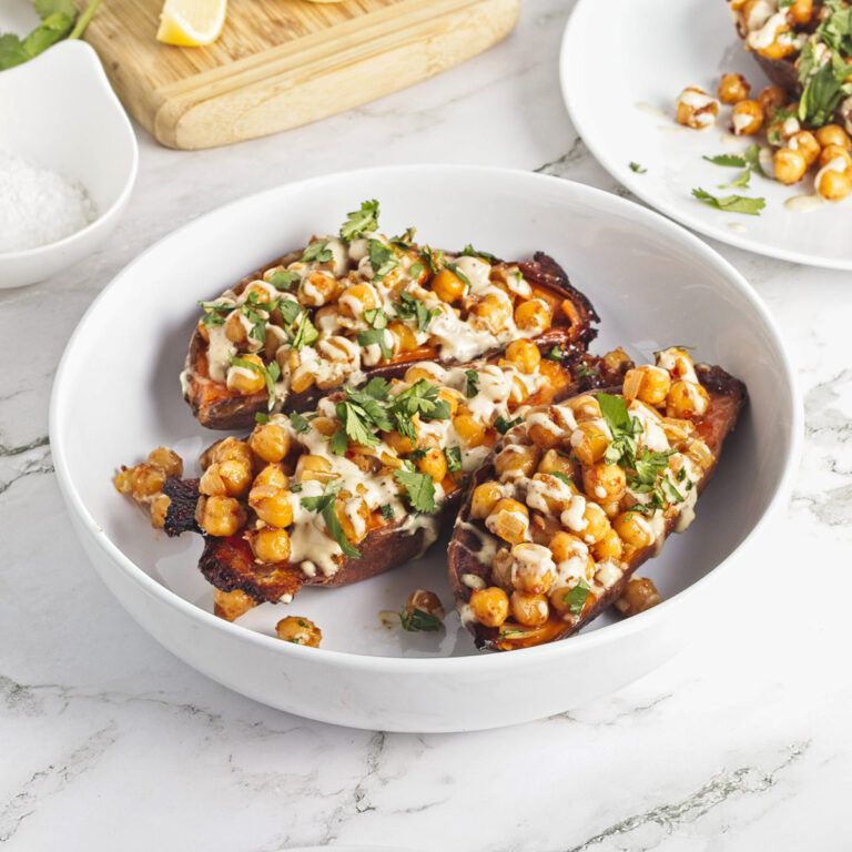 Chickpea Stuffed Sweet Potatoes (Kumara)